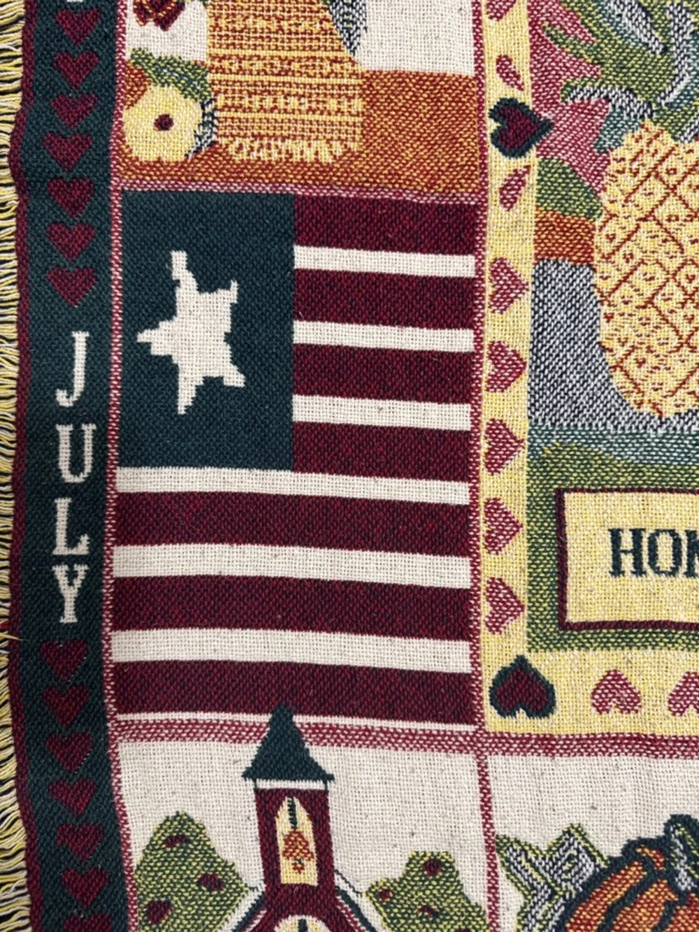 Home Holiday Tapestry Throw Blanket in Multi-Color
